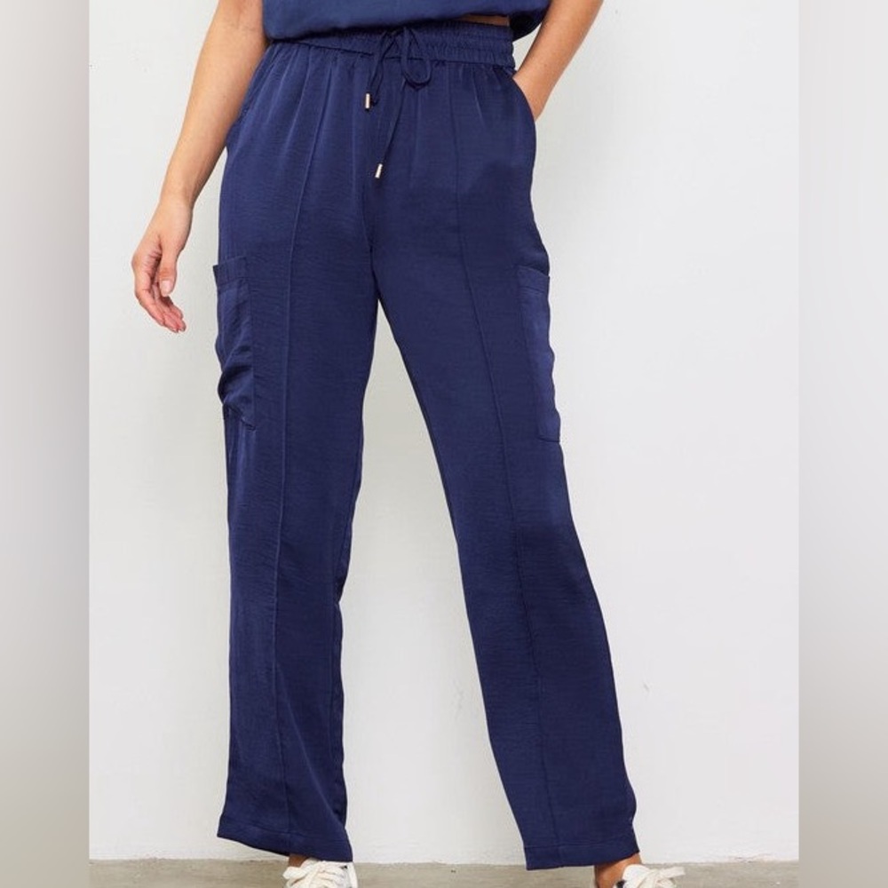 Satin Cargo Pants